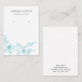 Blue Flower Blossom Earring Display Card Visitekaartje (Voorkant / Achterkant)