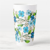 Blue Flower Blossom Latte Mok (Voorkant)