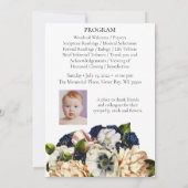 Blue Flower Bouquet Funeral Memorial Programme Kaart (Achterkant)