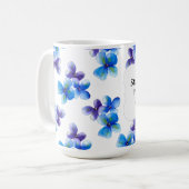 Blue flower coffee mug positive statement  (Devant gauche)