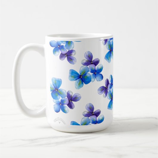 Blue flower coffee mug positive statement (Gauche)