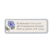 Blue Flower Custom Return-label Etiket (Voorkant)