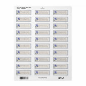 Blue Flower Custom Return-label Etiket (Full Sheet)