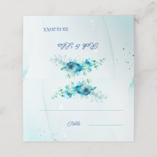 Blue Flower Custom Wedding (Buitenkant ongevouwen)