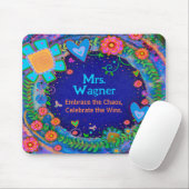 Blue Flower Dragonfly Vrolijke Gepersonaliseerd Do Muismat (Met muis)