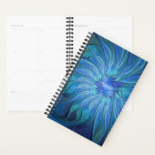 Blue Flower Fantasy Pattern, Abstract Fractal Art (Devant avec enveloppe)