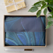 Blue Flower Fantasy Pattern, Abstract Fractal Art Tissuepapier (Geschenk)