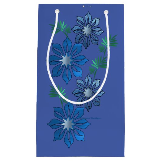Blue Flower Gift-tas Klein Cadeauzakje (Voorkant)