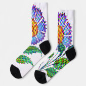 Blue Flower Halftone Fine Art Sokken (Links)