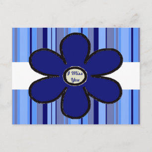 Blue Flower Ik mis je Briefkaart