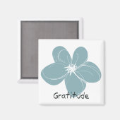 Blue Flower Inspirerend Dankbaarheid Magneet (Voorkant / Achterkant)