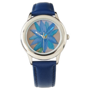 Blue Flower Kind Watch Horloge