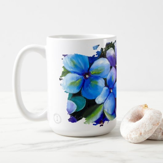Blue flower Love is the answer love mug (Avec donut)