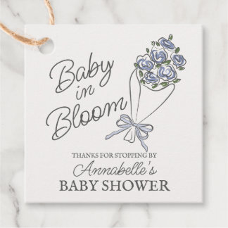 Blue Flower Market Fresh Floral Baby shower Bedankjes Labels
