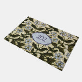 Blue Flower Mosaic botanical - nummer toevoegen Deurmat (Schuin)