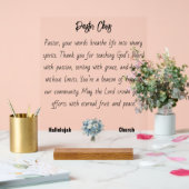 Blue Flower Pastor Appreciation Acryl Teken Acryl Bord (Huwelijk)