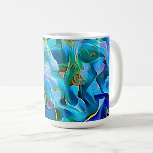 Blue Flower Petals Art Mok Coffee Cup (Voorkant rechts)