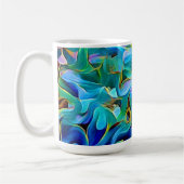 Blue Flower Petals Art Mok Coffee Cup (Links)