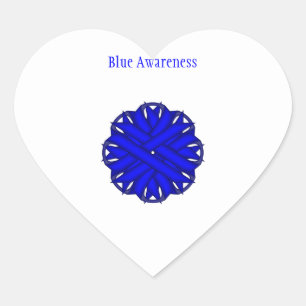 Blue Flower Ribbon van Kenneth Yoncich Hart Sticker