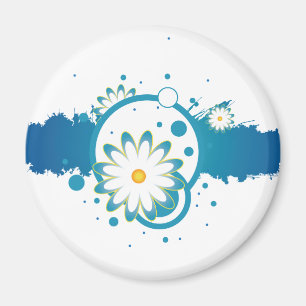 Blue Flower Splash Magnet Magneet