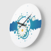 Blue Flower Splash Wall klok (Hoek)