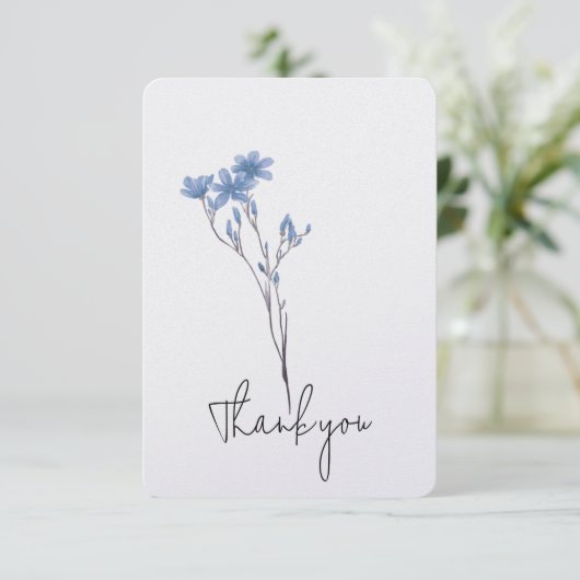 Blue Flower Stem bedankt (Staand voorkant)