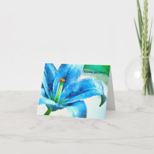 Blue Flower Sympathcard Kaart