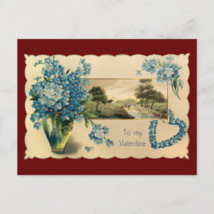 Blue Flower Valentijn Briefkaart