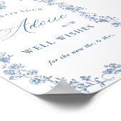 Blue Flower  Victoriaans Grace Advies en wensen Poster (Hoek)