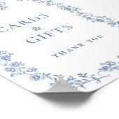Blue Flower Victoriaans Grace Kaarten en geschenk Poster (Hoek)
