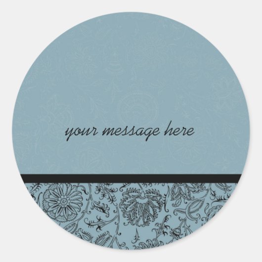 Blue Flower Wallpaper Wedding Stickers (Voorkant)