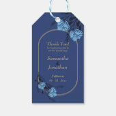 Blue Flower Wedding Cadeaulabel (Achterkant)