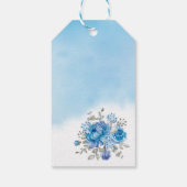 Blue Flower Wedding Welcome Party Favor Gift Label Cadeaulabel (Achterkant)