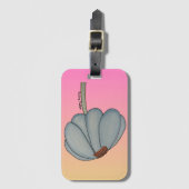 Blue Flower with pink background Bagagelabel (Voorkant (verticaal))