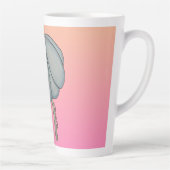 Blue flower with pink background latte mok (Rechts)