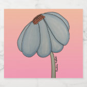 Blue Flower with Pink Background Likeurfles Etiket (Enkel label)