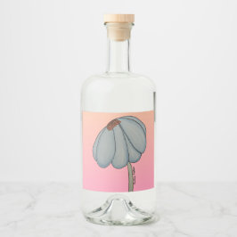 Blue Flower with Pink Background Likeurfles Etiket