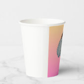 Blue flower with pink background papieren bekers (Rechts)