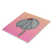 Blue Flower with pink background Tegeltje (Zijkant)