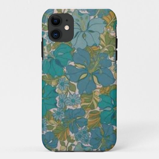 Blue Flowered Phone Case (Achterkant)