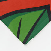 Blue Flowers and Green Leaves on a Red Background Fleece Deken (Hoek)