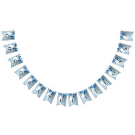 Blue Flowers and Pearls Bunting Flag Vlaggetjes