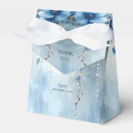 Blue Flowers and Pearls Favor Box Bedankdoosjes