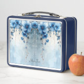 Blue Flowers and Pearls Lunch box (In situ)