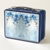 Blue Flowers and Pearls Lunch box (Achterkant)