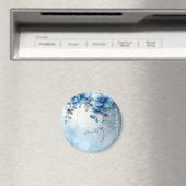 Blue Flowers and Pearls Magnet Magneet (Insitu (Vaatwasser))