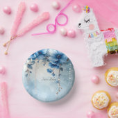 Blue Flowers and Pearls Papieren Kommen (Feest)