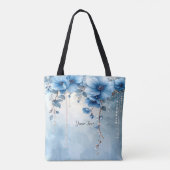 Blue Flowers and Pearls Tote Bag (Dos)