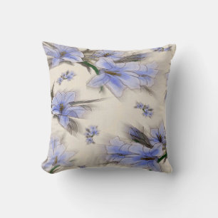 Blue Flowers Deco American Mojo Pillow Kussen