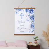 Blue Flowers Doop Welkom Hangend Wandkleed (Slaapkamer)